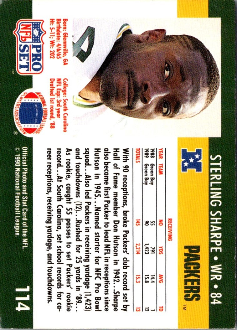 1990 Pro Set FACT Cincinnati Sterling Sharpe