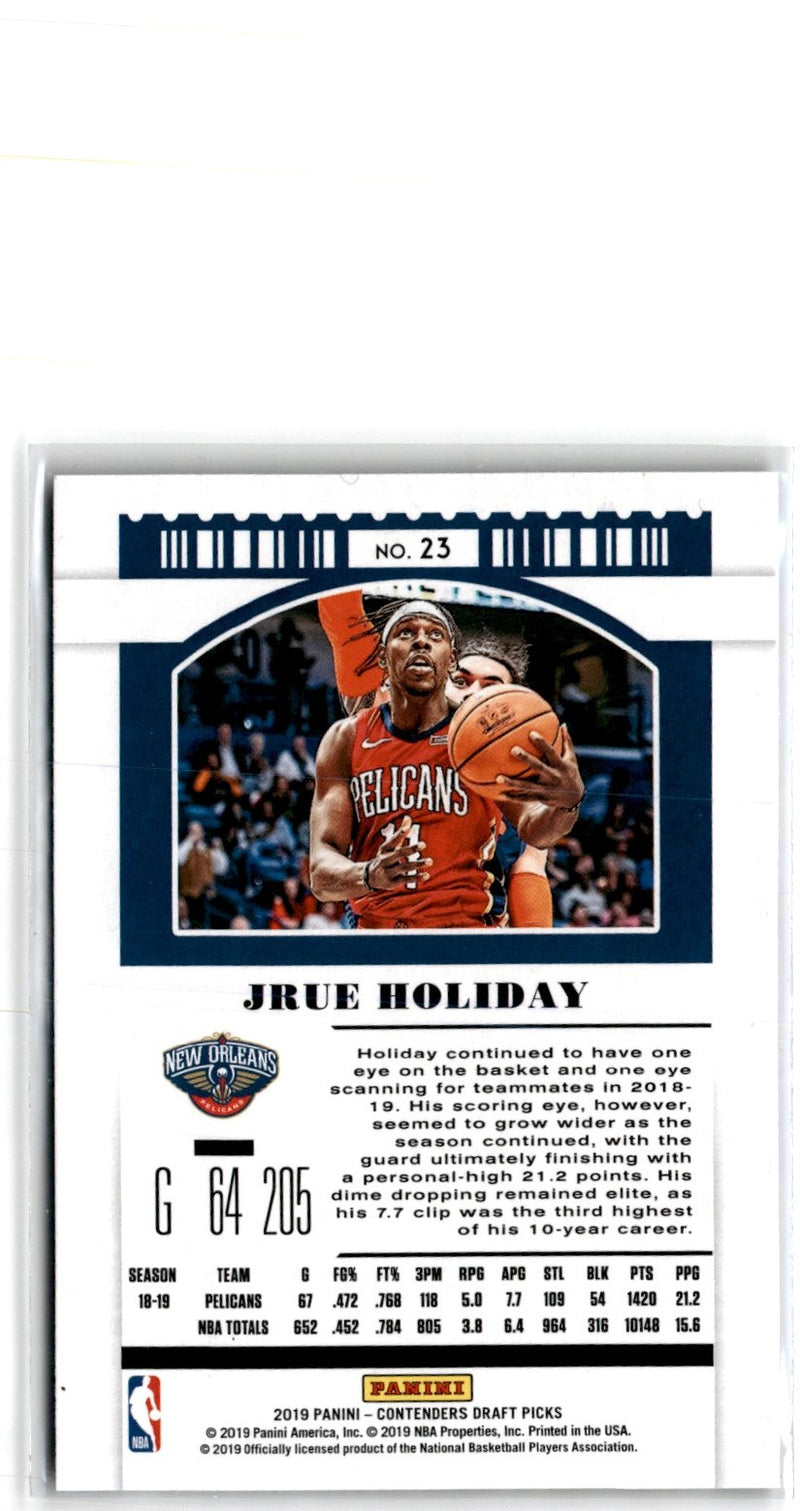 2019 Panini Contenders Draft Picks Ticket Blue Foil Jrue Holiday