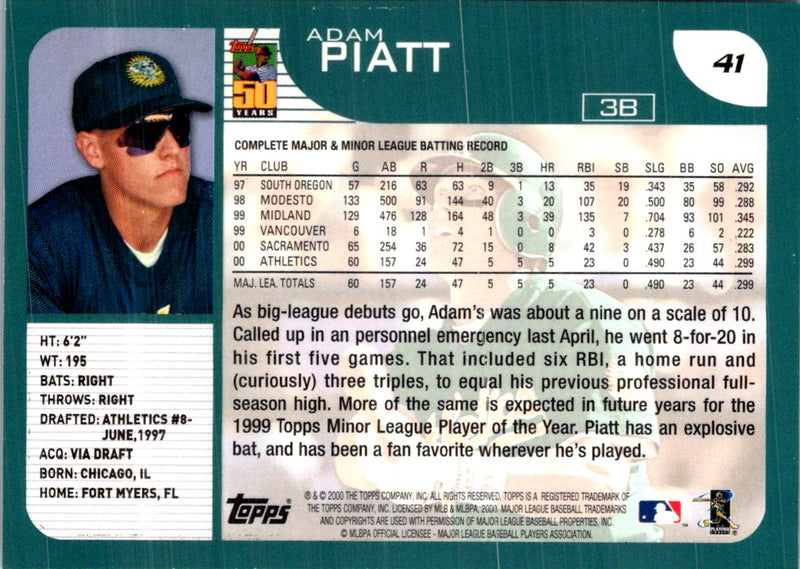 2001 Topps Limited Adam Piatt