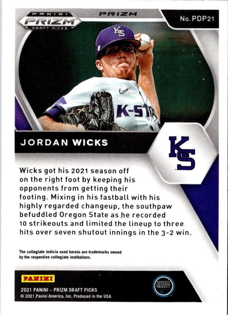 2021 Panini Prizm Draft Picks Jordan Wicks