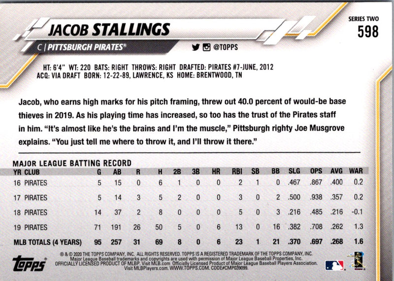 2020 Topps Jacob Stallings