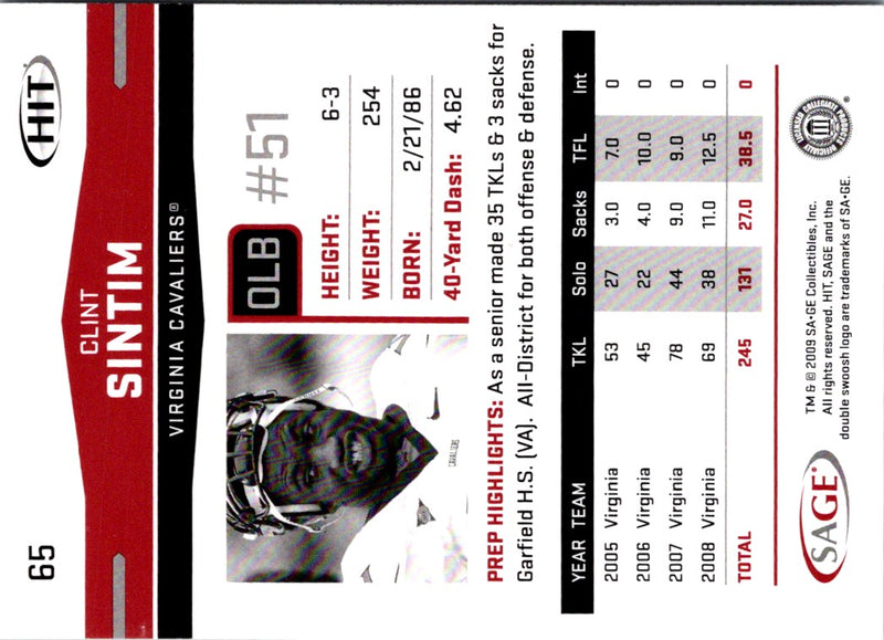 2009 SAGE HIT Glossy Clint Sintim