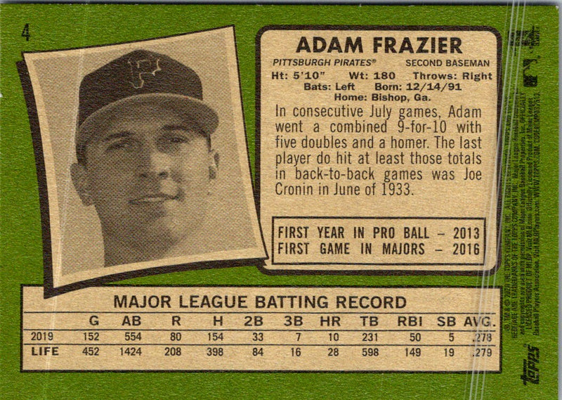 2020 Topps Heritage Adam Frazier