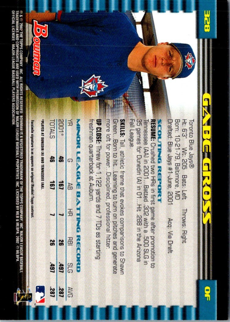 2002 Bowman Gold Gabe Gross