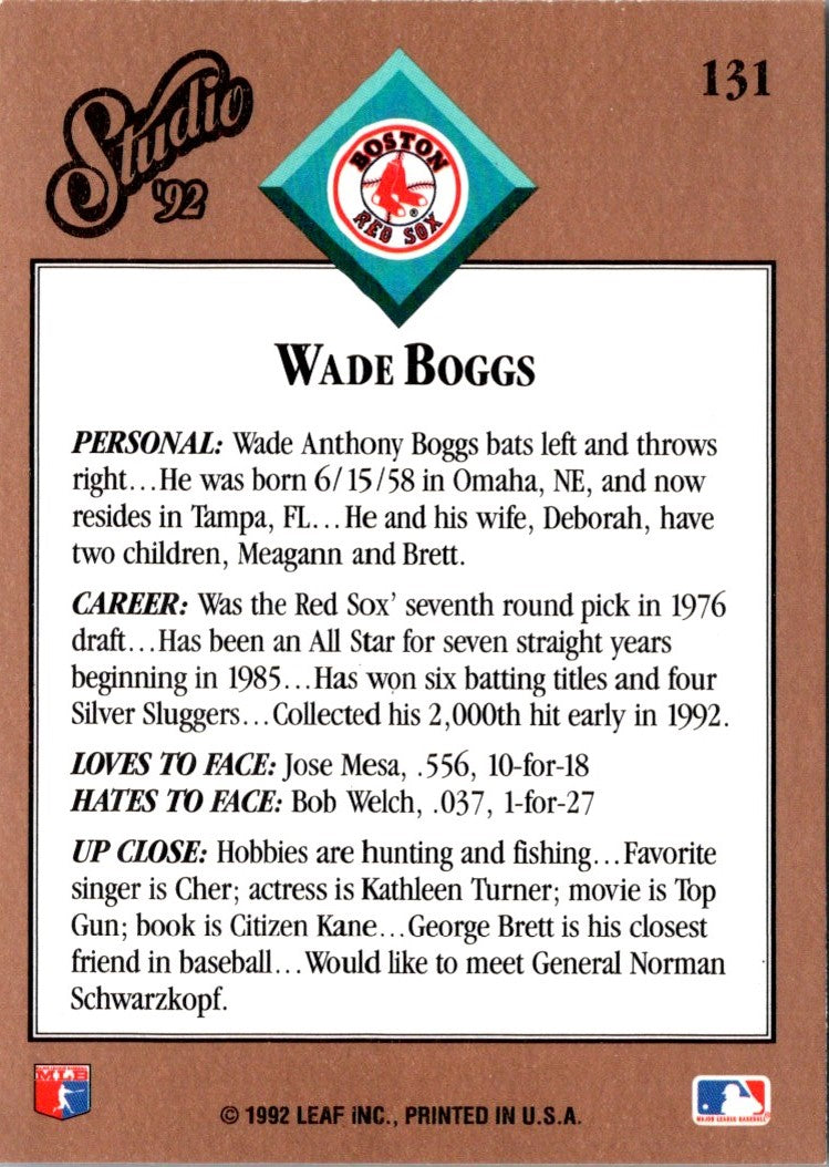 1992 Studio Wade Boggs