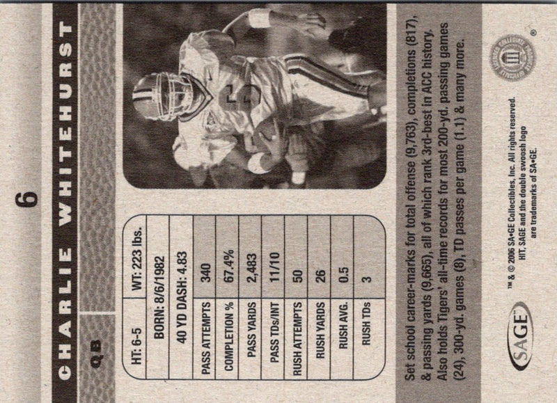 2006 SAGE HIT Charlie Whitehurst