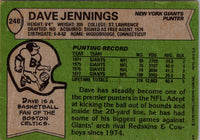 1978 Topps Dave Jennings #248