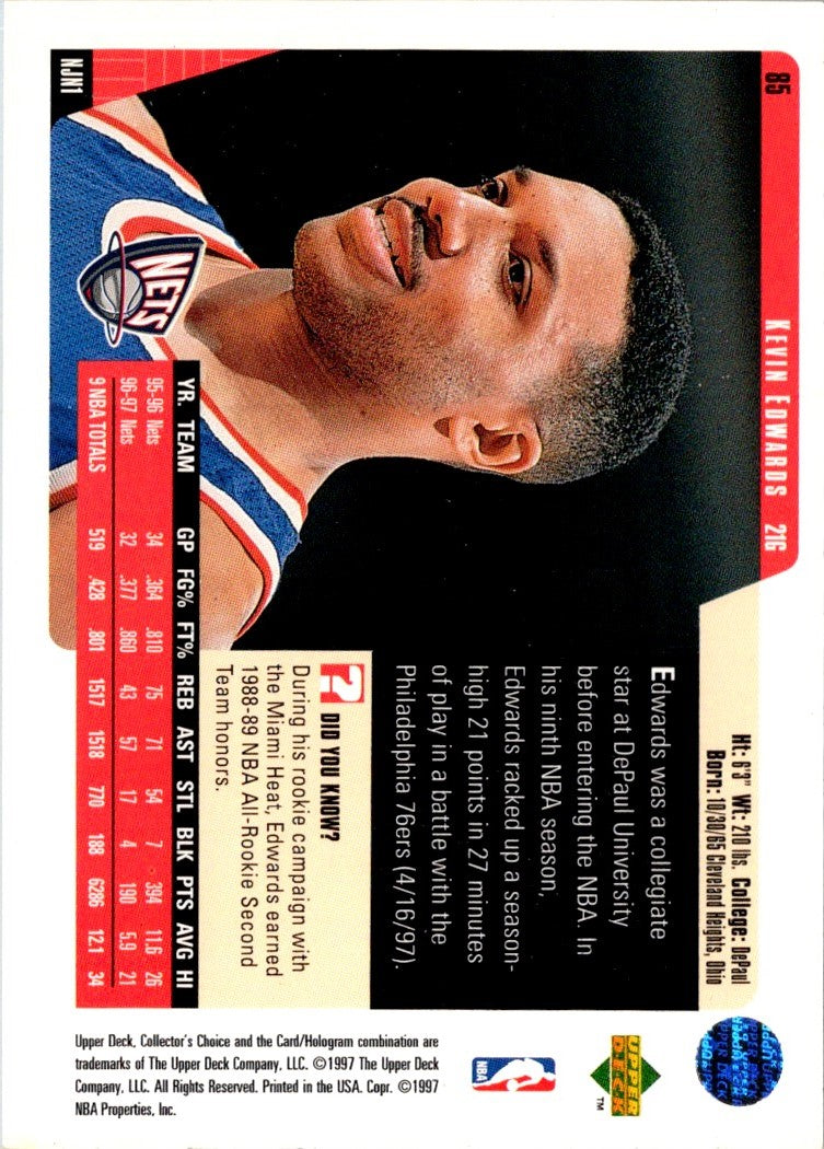 1997 Collector's Choice Kevin Edwards