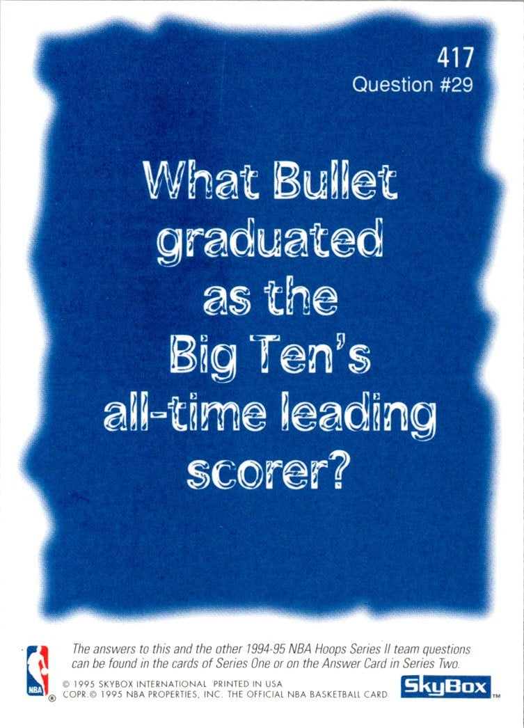 1994 Hoops Washington Bullets