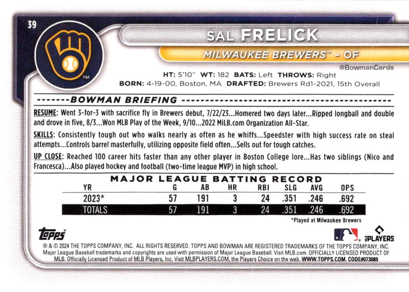 2024 Bowman Sal Frelick