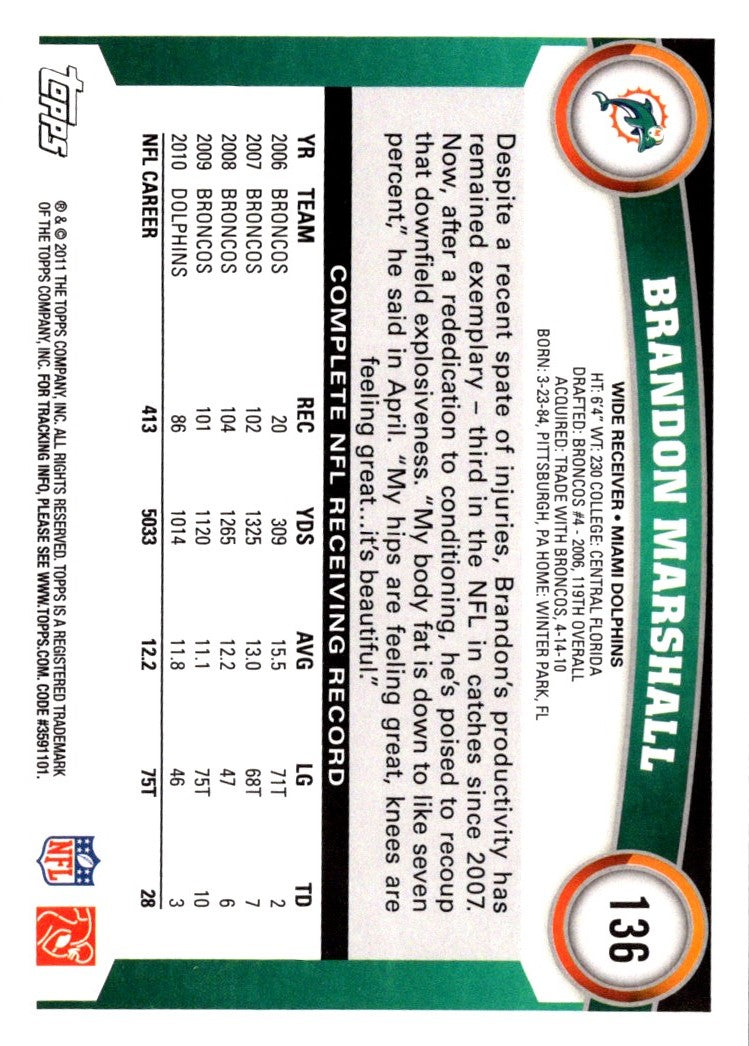 2011 Topps Brandon Marshall