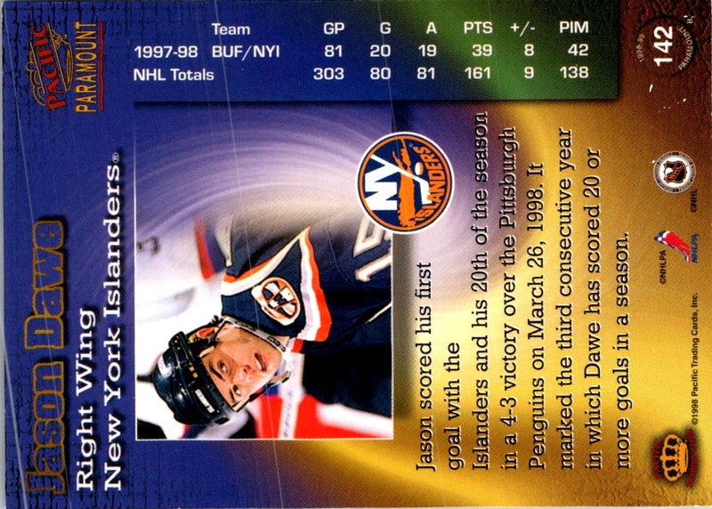 1998 Pacific Paramount Jason Dawe
