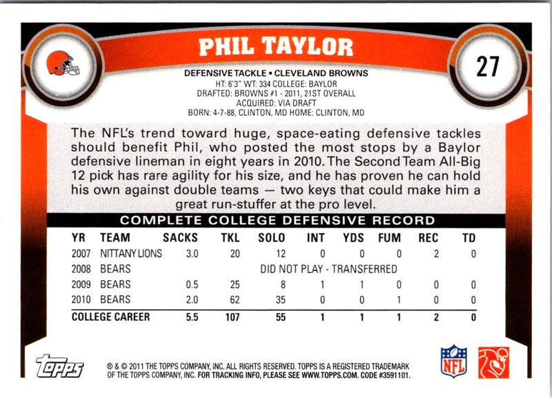 2011 Topps Phil Taylor