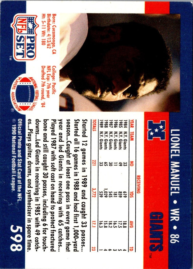 1990 Pro Set Lionel Manuel