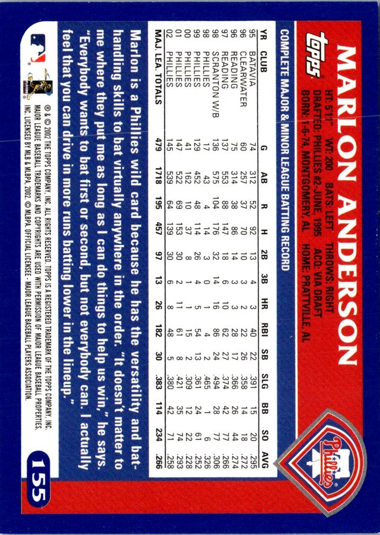 2003 Topps Home Team Advantage Marlon Anderson