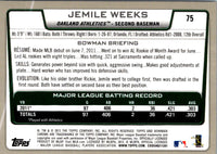 2012 Bowman Chrome Jemile Weeks #75