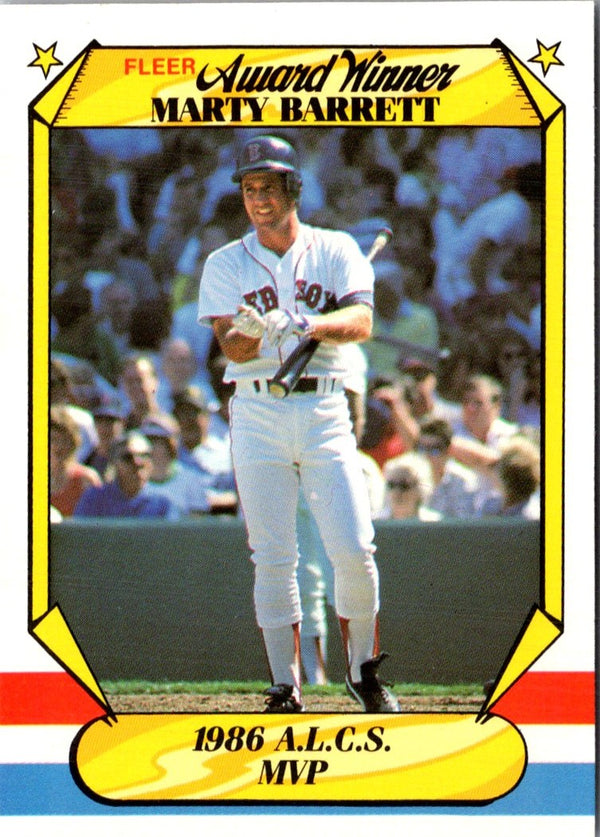 1987 Fleer Award Winners Marty Barrett #1