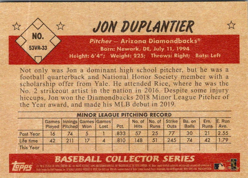 2019 Topps Jon Duplantier