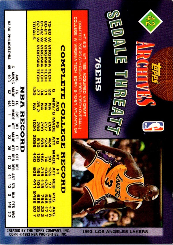 1993 Topps Sedale Threatt #172