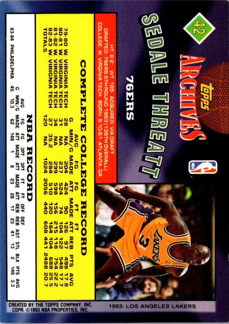 1993 Topps Sedale Threatt