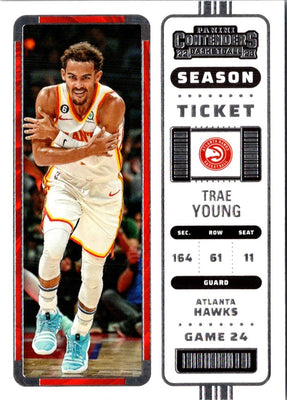 2022 Panini Contenders Game Ticket Red Trae Young #66