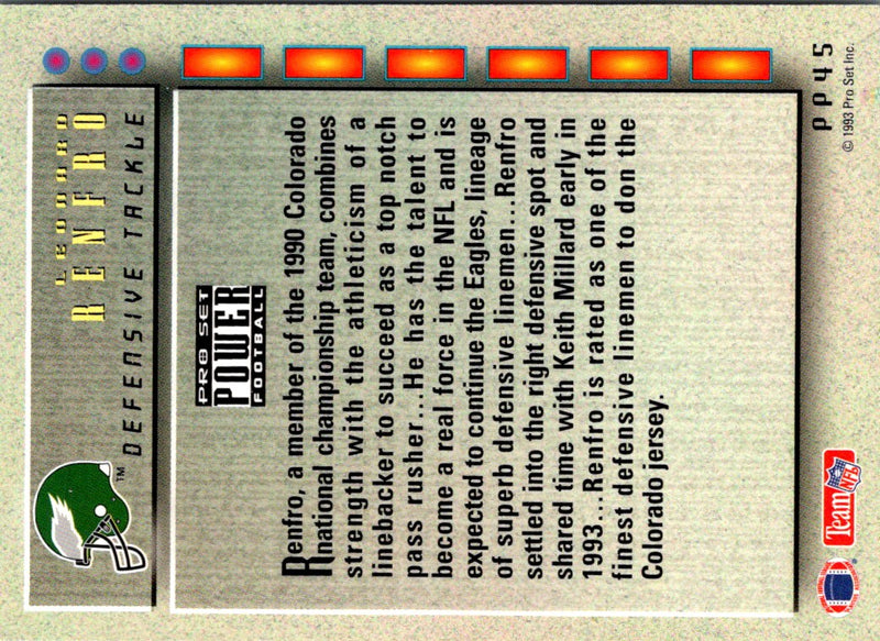 1993 Pro Set Power Update Prospects Leonard Renfro