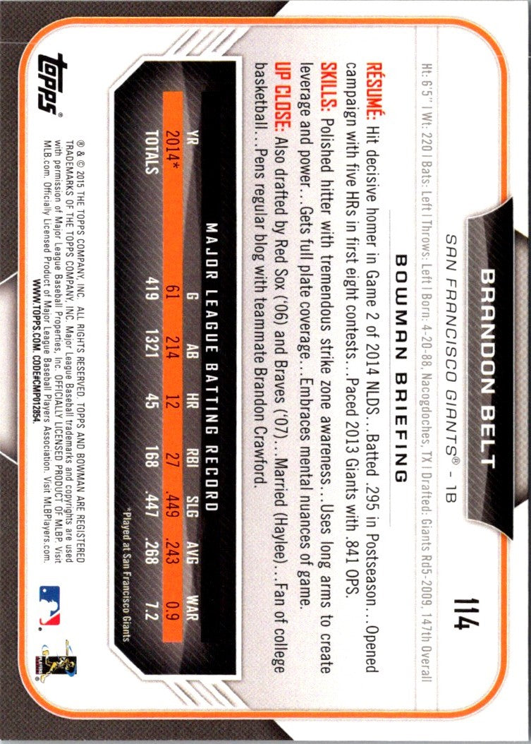 2015 Bowman Brandon Belt