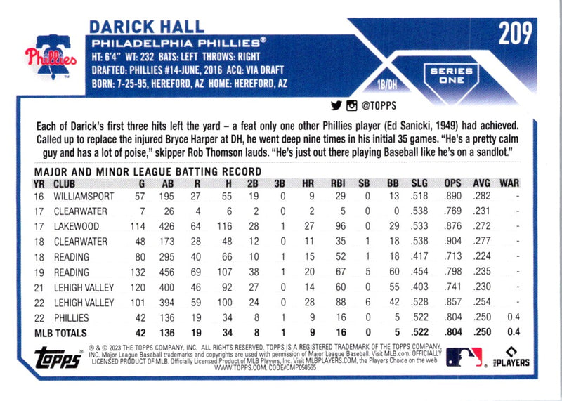 2023 Topps Darick Hall