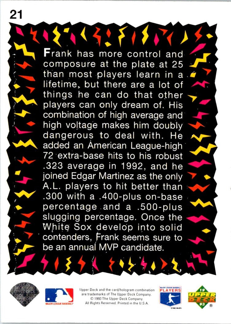 1993 Upper Deck Fun Pack Frank Thomas