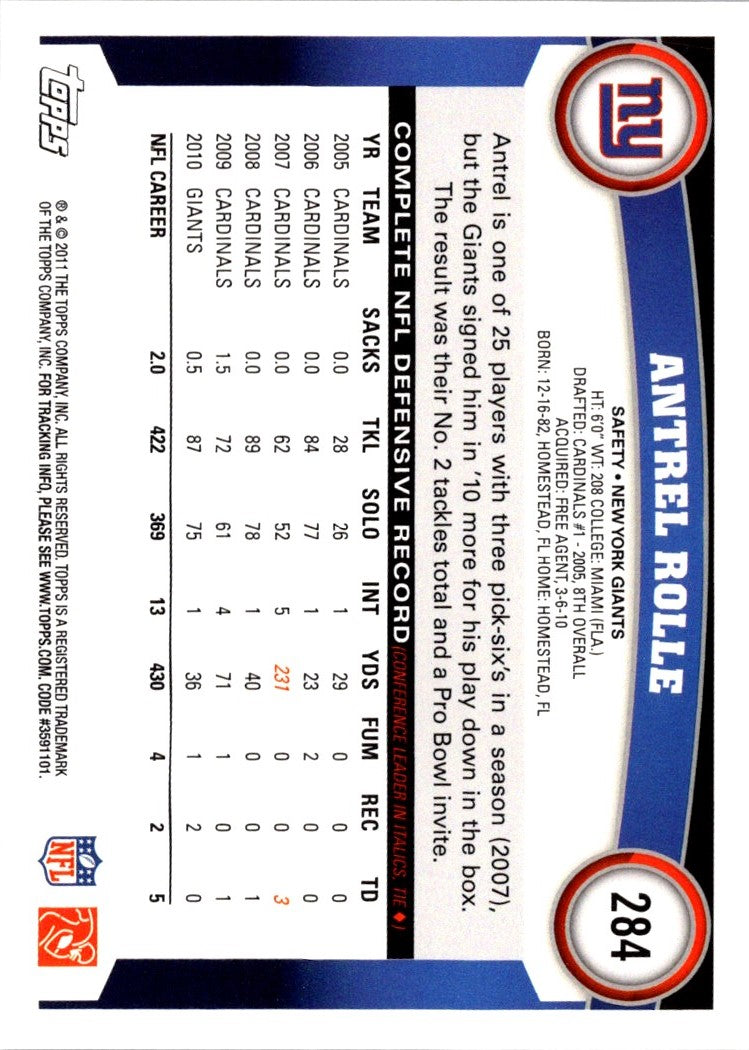 2011 Topps Antrel Rolle