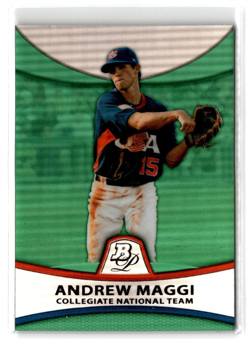 2010 Bowman Platinum Prospects Green Refractors Andrew Maggi