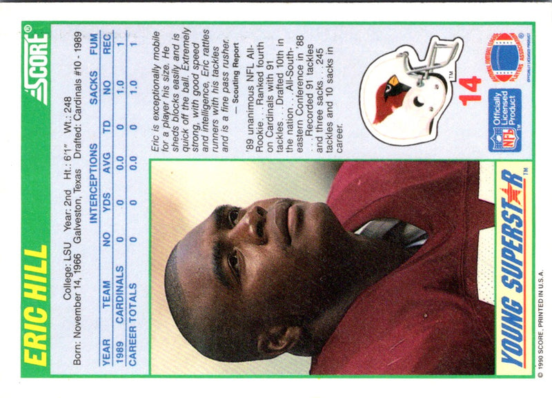 1990 Score Young Superstars Eric Hill