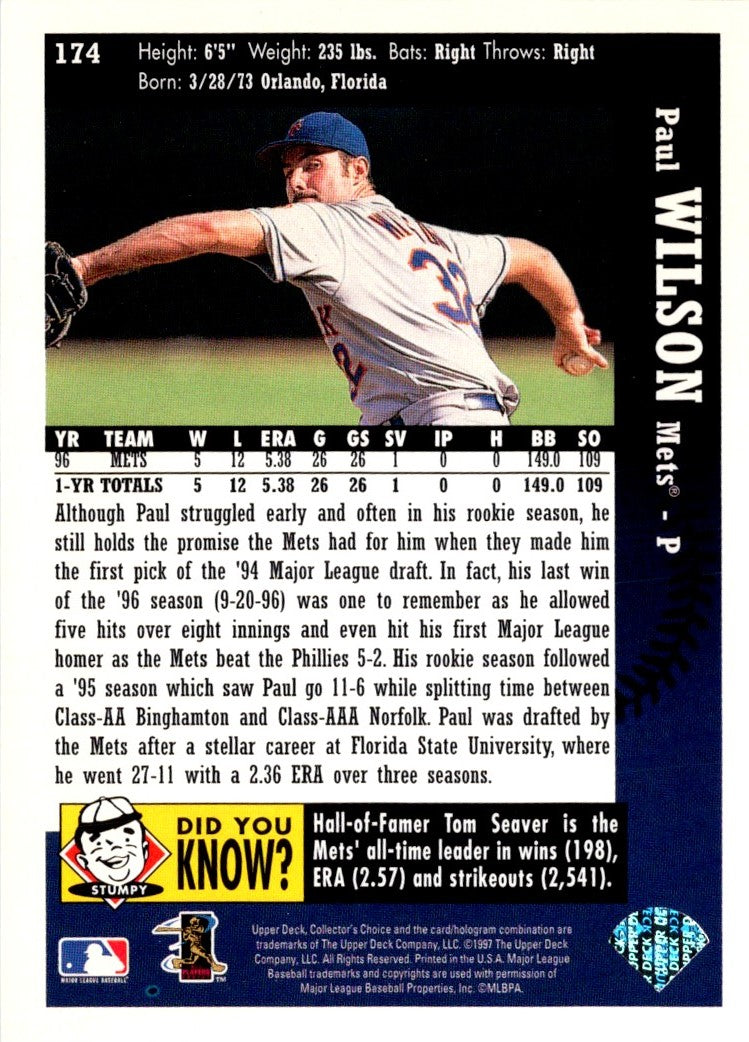 1997 Collector's Choice Paul Wilson
