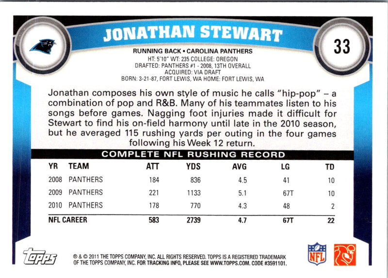 2011 Topps Jonathan Stewart