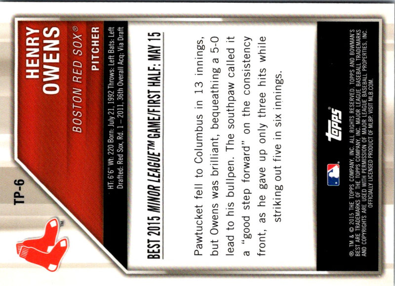 2015 Bowman's Best Top Prospects Henry Owens