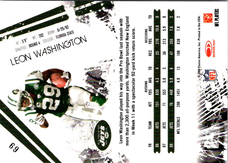 2009 Donruss Leon Washington