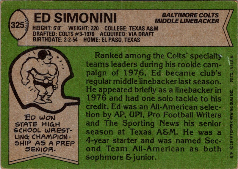 1978 Topps Ed Simonini