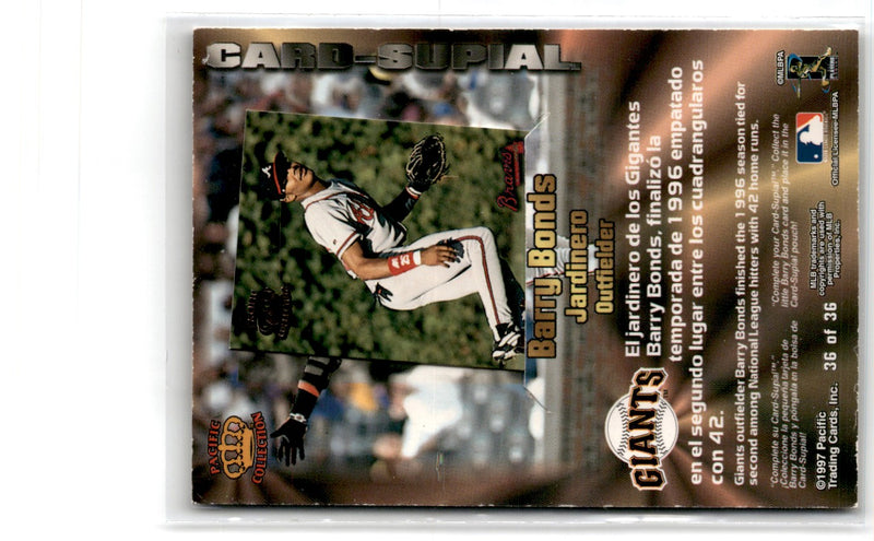 1998 Pacific Invincible Team Checklists Barry Bonds/J.T. Snow/Stan Javier/Rod Beck/Jose Vizcaino