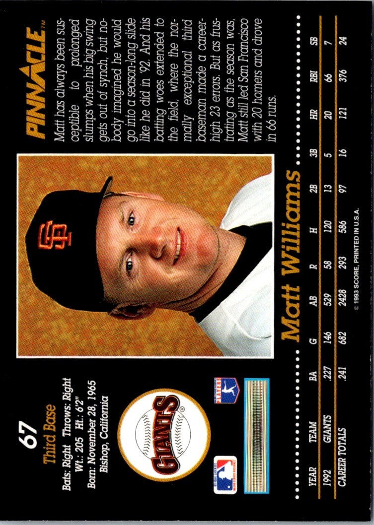 1993 Pinnacle Matt Williams