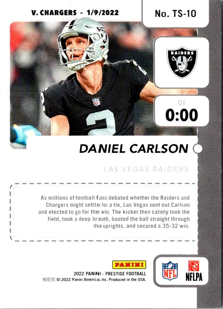 2022 Panini Prestige Time Stamped Daniel Carlson