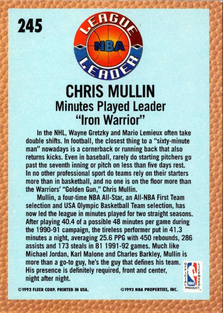 1992 Fleer Chris Mullin