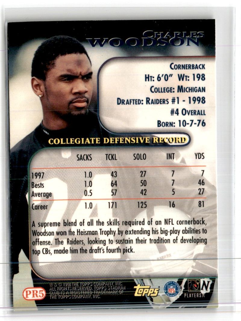 1998 Playoff Prestige Draft Picks Green Charles Woodson