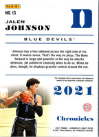 2021 Panini Chronicles Draft Picks Jalen Johnson #13