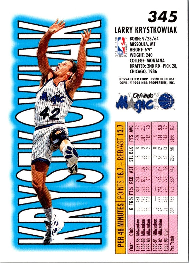 1993 Fleer Larry Krystkowiak