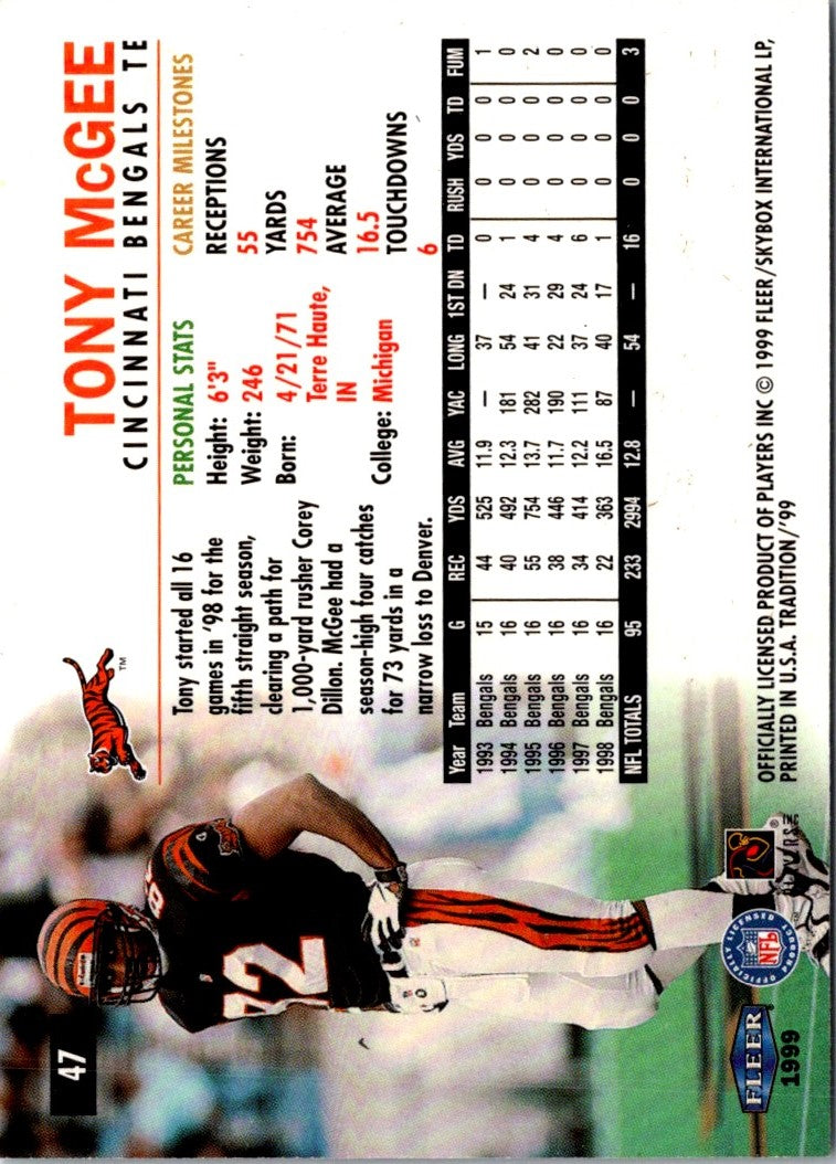 1999 Fleer Tradition Tony McGee