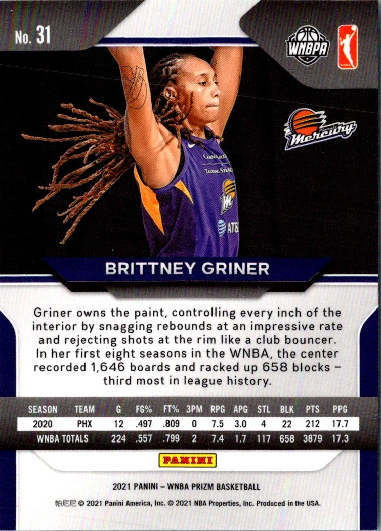 2021 Panini Prizm WNBA Brittney Griner