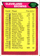 1976 Topps Cleveland Browns