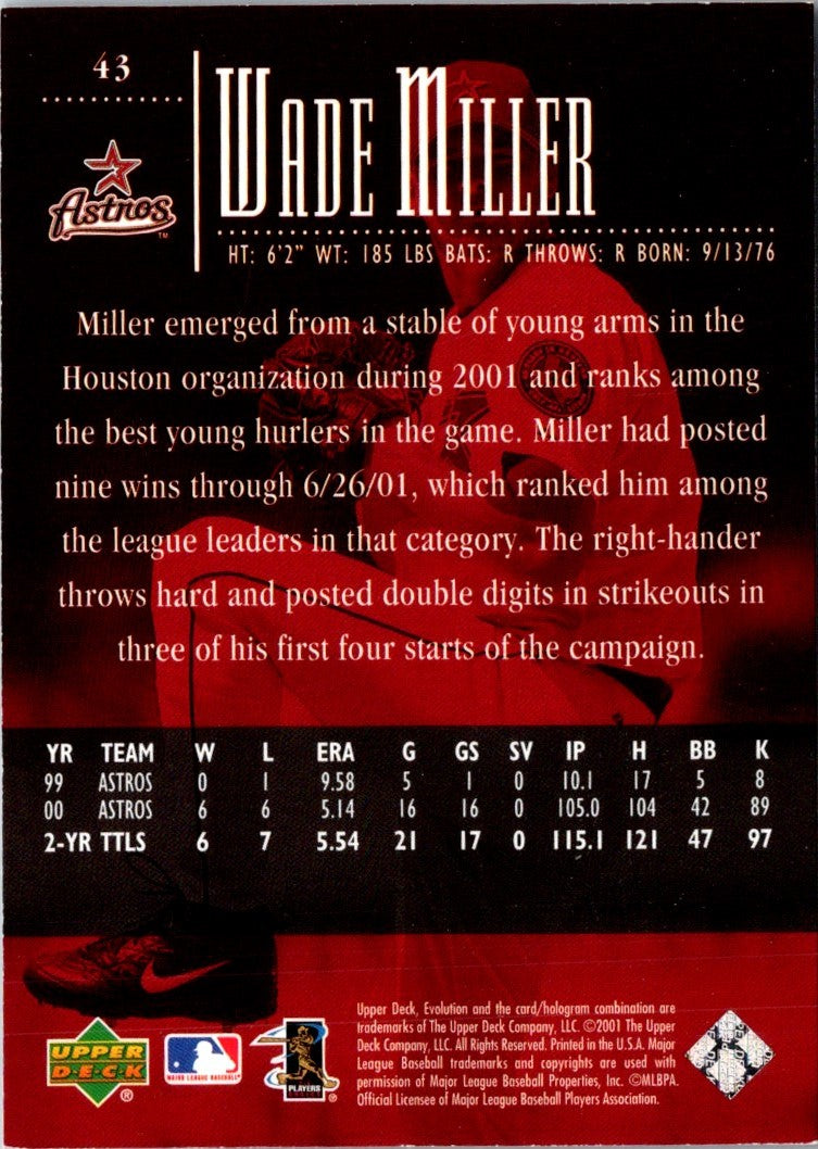 2001 Upper Deck Evolution Wade Miller