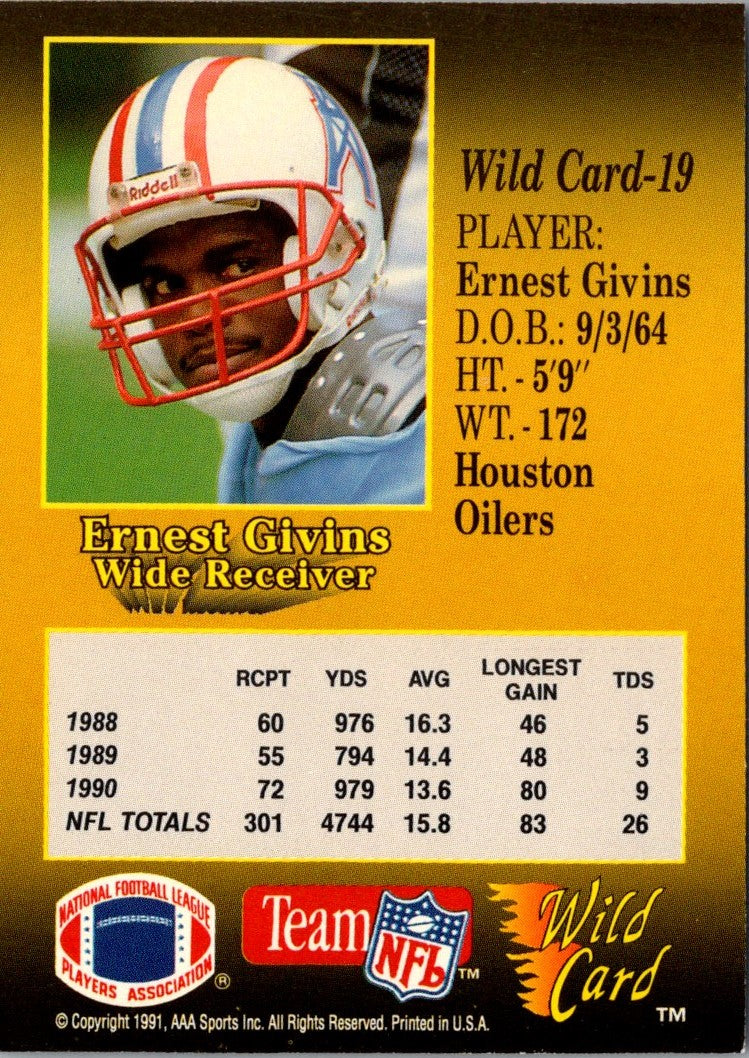 1991 Wild Card Ernest Givins