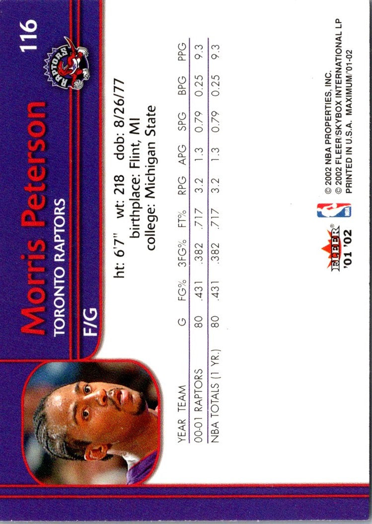 2001 Fleer Maximum Morris Peterson